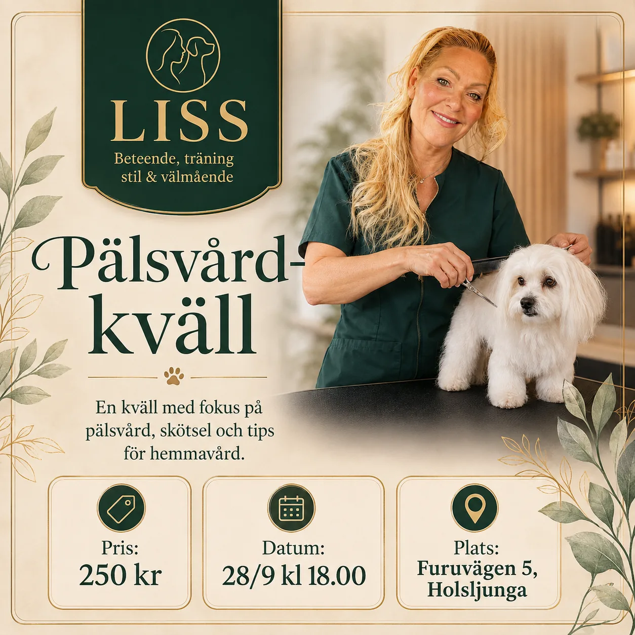 Omslagsbild för kursen Pälsvårdskväll – ta hand om pälsen hemma